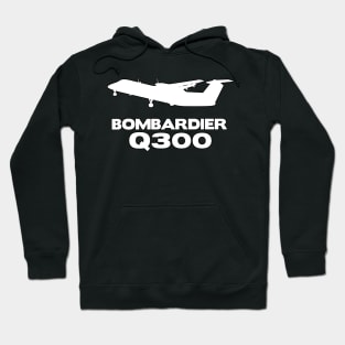 Bombardier Q300 Silhouette Print (White) Hoodie